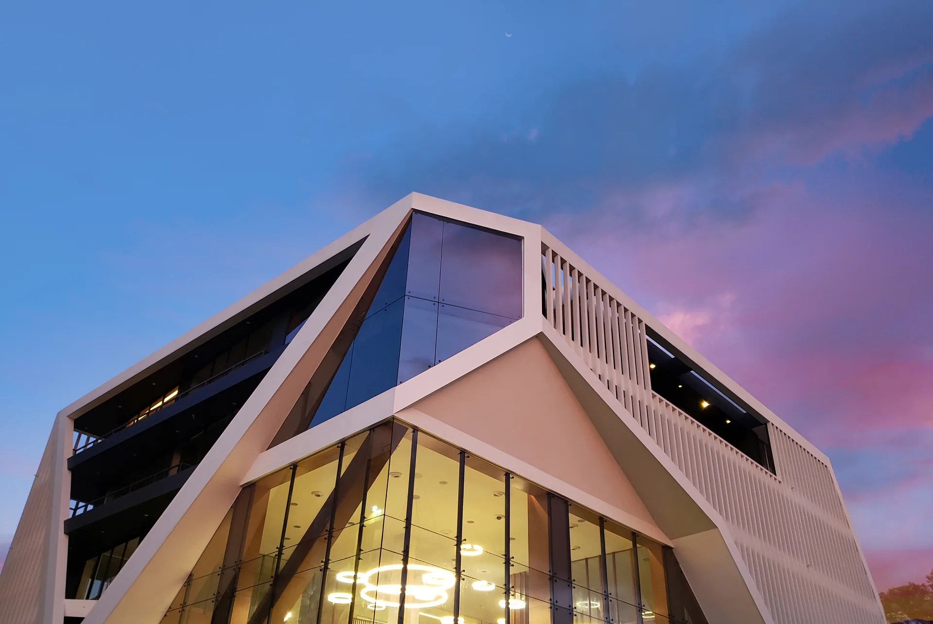 Lalita Bhawan — UTT Headquarters at dusk, Maharajgunj, Kathmandu